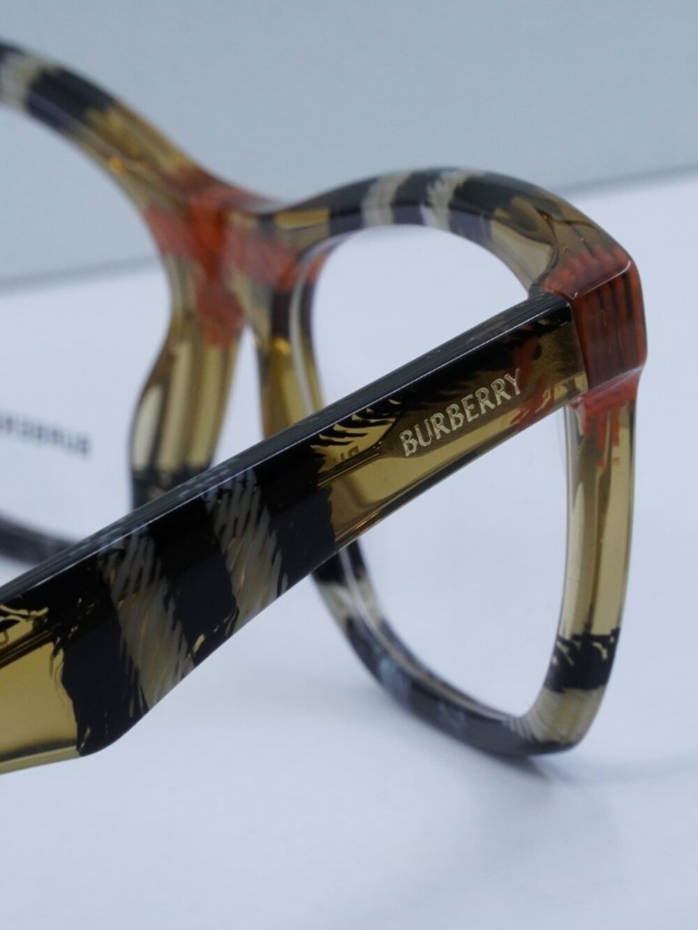 Burberry BE2416 4146 Cat Eye Eyeglasses 52mm - Check Sand - Picture 9 of 10